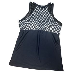 Swimsuit Piha top black and white with mesh large (10) .